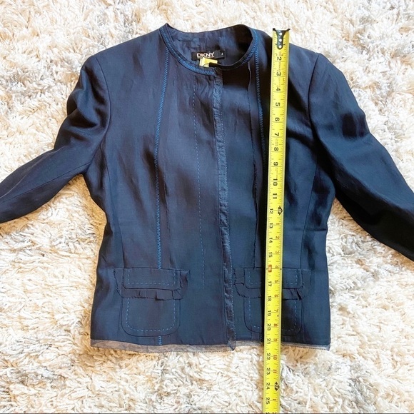 DKNY/Donna Karan Blue 100% Silk Panel Suit Jacket - Picture 12 of 12